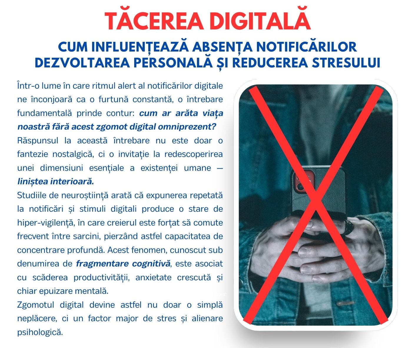 Tăcerea digitală: cum influențează absența notificărilor dezvoltarea personală și reducerea stresului
